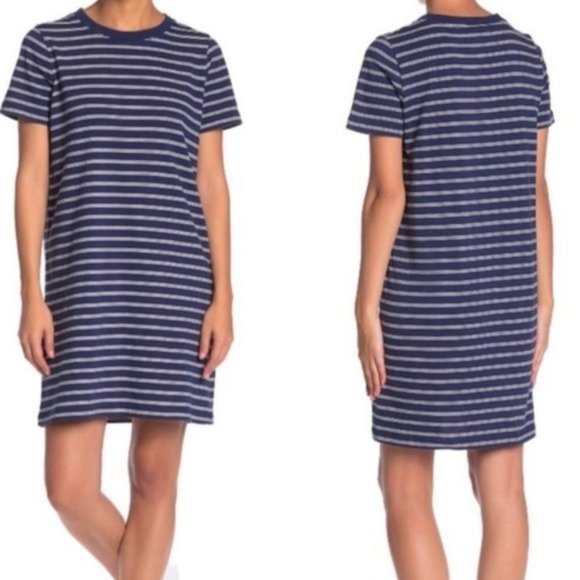 Madewell T-Shirt Dress Tina Stripe Blue White NWT - Picture 9 of 15